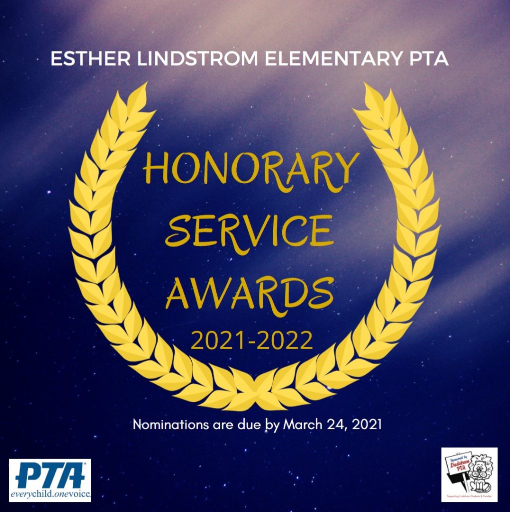 HONORARY SERVICE AWARDS 2021 Lindstrom PTA
